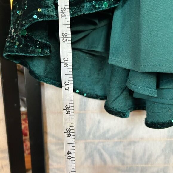 MORGAN & CO Green Velvet Sequined Off-the-Shoulder Fairy Dress 3 - Picture 15 of 15